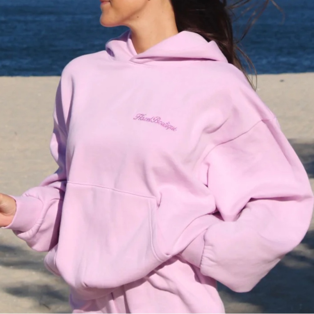 HAZEL BOUTIQUE Darla Hoodie Lilac with Lilac Sparkle Thread Size Small